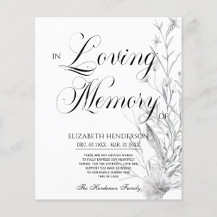 Blumenbudget Beileid in Liebe Erinnerung. Flyer