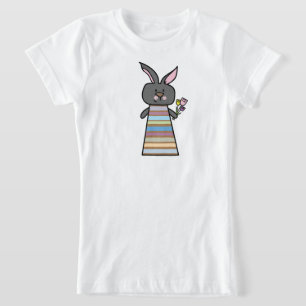 Blumenbunny Illustration T - Shirt für Mädchen