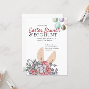 Blumenbunny Ostern Brunch Ei Hunt Einladung