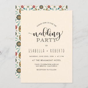 Blumenbunte Boho Batik-Hochzeit der einladungs-  Einladung