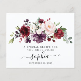 Blumenburgund-Blush-Brautparty-Rezept-Karte