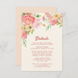 Blumenbutter, gelb Hochzeitsdetails Begleitkarte