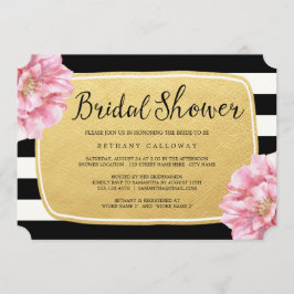 Blumenchic Bridal Dusche Einladung / Gold