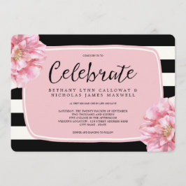 Blumenchic Hochzeitseinladung / Rosa Einladung