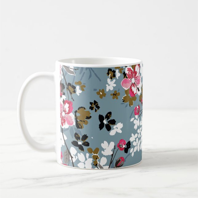 Blumenchic: Kleine Blossom-Hintergründe Kaffeetasse (Links)