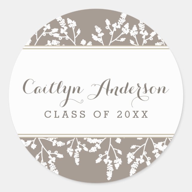 Blumenchic Personalisiert Grad Umschlag Aufkleber (Vorderseite)