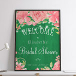 Blumenchic rustikales Brautparty Begrüßungszeichen Poster<br><div class="desc">Das schicke und elegante Brautparty-Plakat mit rustikalen,  rosafarbenen Pfannkuchen und zartem Licht auf einem Farnholzhintergrund. Ideal für Ihren Frühlingssommer | Garten |Herbstfall | Land rustikale thematische Brautpartys.</div>