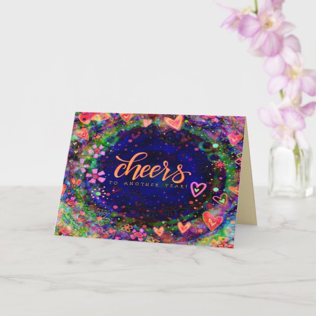 Blumencocktail zum Hübschen Jahr Karte (Orchidee)