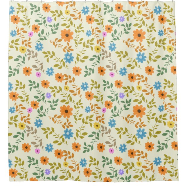 Blumencodierung hübscher Blume Duschvorhang (Vorderseite)