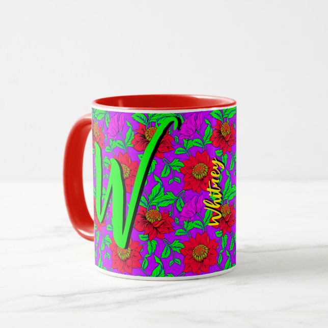 Blumencoffee Tasse mit schönem Design für Blume (Vorderseite Links)