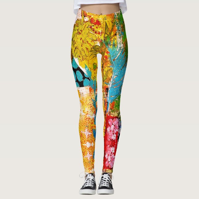 BlumenCollage 1974 Leggings (Vorderseite)