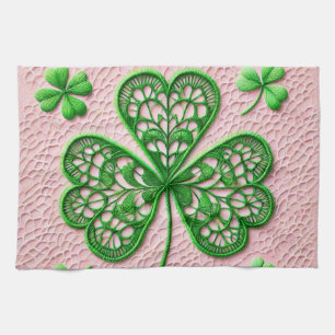 Blumencoquette Kleeblatt St Patrick's Day Geschirrtuch