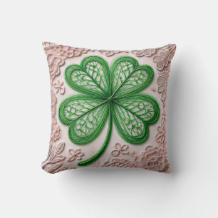 Blumencoquette Kleeblatt St Patrick's Day Kissen