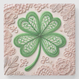 Blumencoquette Kleeblatt St Patrick's Day Steinuntersetzer