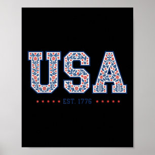 Blumencoquette USA Amerika 4. Juli unabhängig Poster