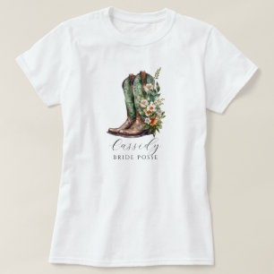 Blumencowgirl Boots Bride Posse Custom T - Shirt