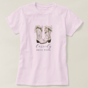 Blumencowgirl Stiefel Bride Posse Custom Pink T-Shirt