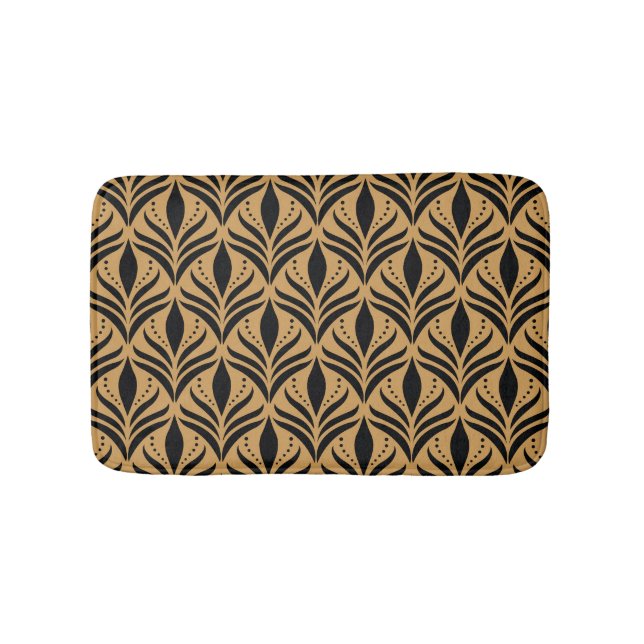 BlumenDamast: Eleganter Vintager Stil Badematte (Vorderseite)