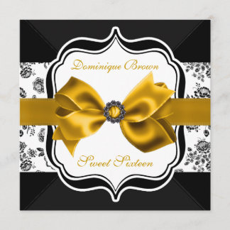 Blumendamast laden mit Goldbogen ein Einladung