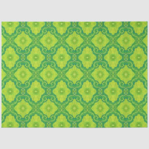 BlumenDamast Muster Grüne Zitronenblumen Gelbe Blu Seidenpapier