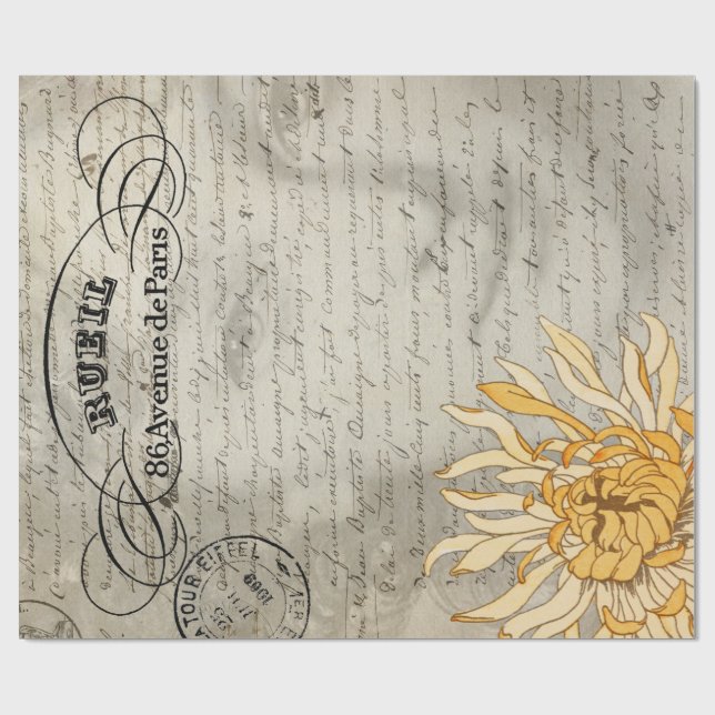 Blumendame Decoupage Poster Geschenkpapier (Flach)