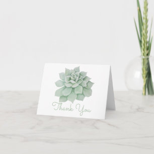 Blumendanken Mint grünes, sukkuläres Wasser Dankeskarte