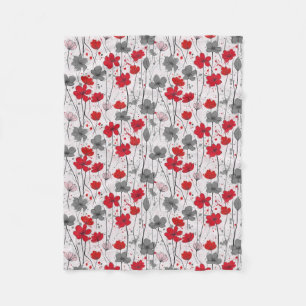 Blumendarstellung, abstrakte Wildblumen, modern Fleecedecke