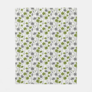 Blumendarstellung, abstrakte Wildblumen, modern Fleecedecke