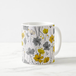 Blumendarstellung, abstrakte Wildblumen, modern Kaffeetasse