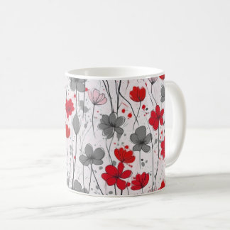 Blumendarstellung, abstrakte Wildblumen, modern Kaffeetasse