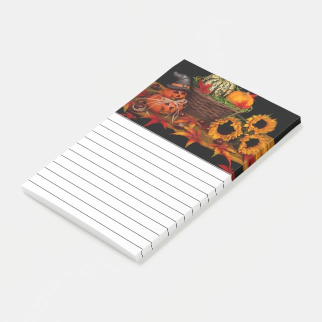 Blumendekor im Herbst Post-it Klebezettel (angewinkelt)