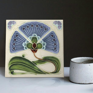 Blumendekor Wand Art Nouveau Vintage Deco Fliese