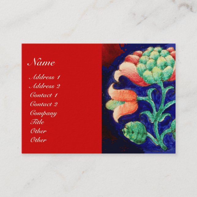 BLUMENDEKORATION Blau, Rosa, Grün Visitenkarte (Vorderseite)