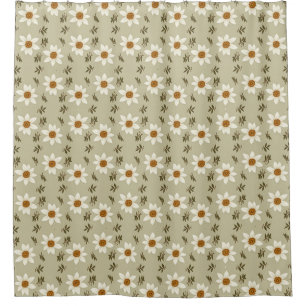 Blumendekoration in Weiß und Beige Duschvorhang