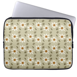 Blumendekoration in Weiß und Beige Laptopschutzhülle