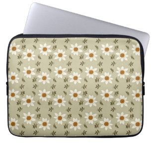 Blumendekoration in Weiß und Beige Laptopschutzhülle