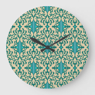 Blumendekoration: Moderne Moderne nahtlos Große Wanduhr