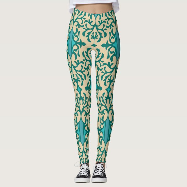 Blumendekoration: Moderne Moderne nahtlos Leggings (Vorderseite)