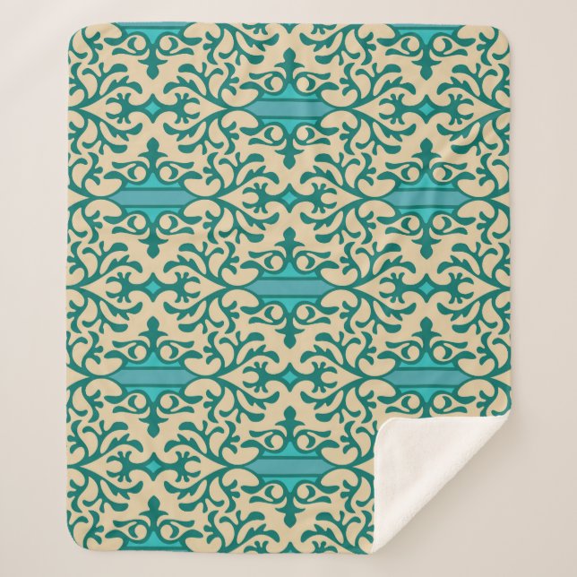 Blumendekoration: Moderne Moderne nahtlos Sherpadecke (Vorderseite)