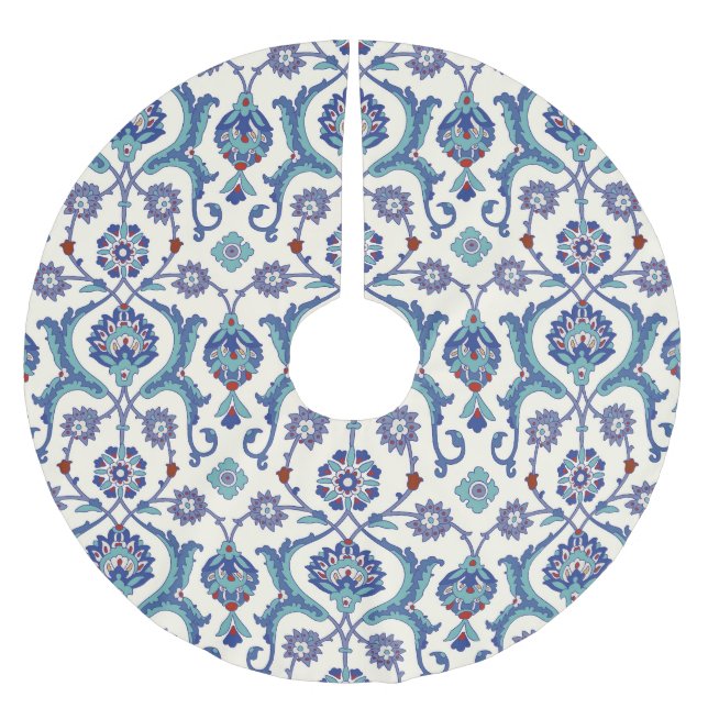 Blumendekoration: Traditionelles arabisches Muster Polyester Weihnachtsbaumdecke (Vorderseite)