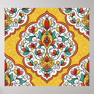 Blumendekoration: Türkische indische Motive. Poster
