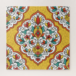 Blumendekoration: Türkische indische Motive. Puzzle