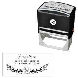 Blumendekorative Rücksendeadresse Selbstfarbige Br Permastempel