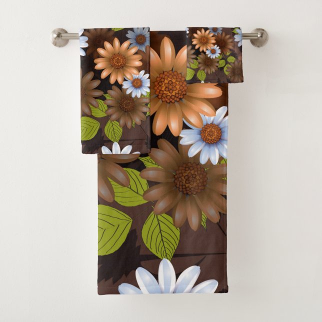 Blumendesign 2 badhandtuch set (Insitu)