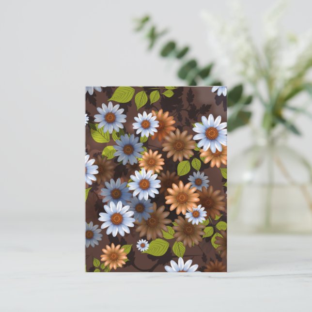 Blumendesign 2 feiertagspostkarte (Stehend Vorderseite)