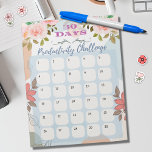 Blumendesign 30 Tage Produktivitäts-Herausforderun Notizblock<br><div class="desc">Der "Floral Design 30 Days Productivity Challenge Notepad" ist ein kompaktes und optisch ansprechendes Tool, das den Einzelnen dabei unterstützt, einen Monat lang produktiv und auf Kurs bleibe. Das Notizblock mit einer Größe von 8, 5 x 11 Zoll weist ein schönes Blumendesign auf und verfügt über 30 rechteckige Formen, die...</div>
