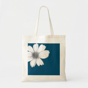 Blumendesign aquamarin blau tragetasche