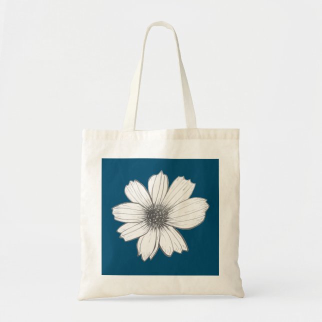 Blumendesign aquamarin blau tragetasche (Vorne)