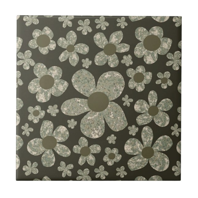 Blumendesign auf der Keramik Fliese (Vorderseite)