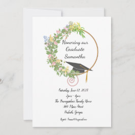 Blumendesign der Graduierungspartei mit Anpassung Einladung